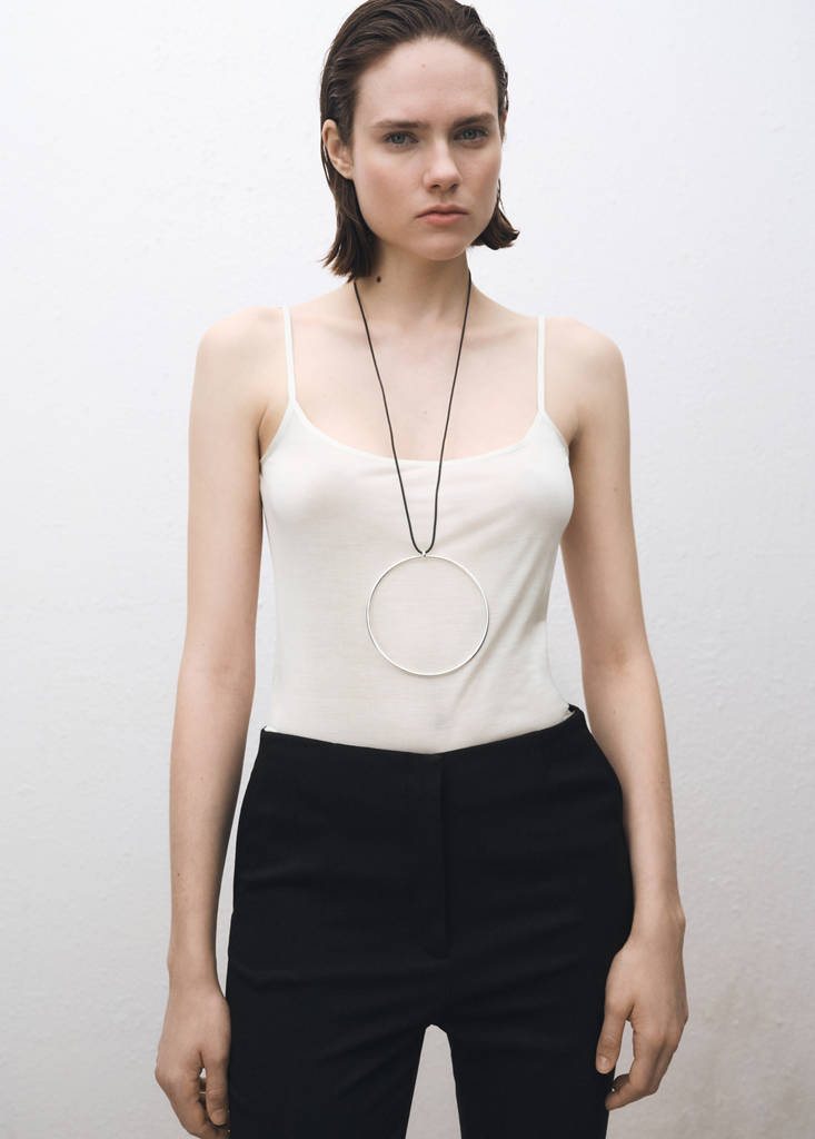 Silk top with thin straps — Off White