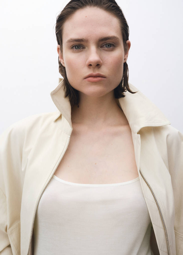 Silk top with thin straps — Off White