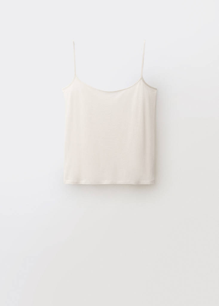 Silk top with thin straps — Off White