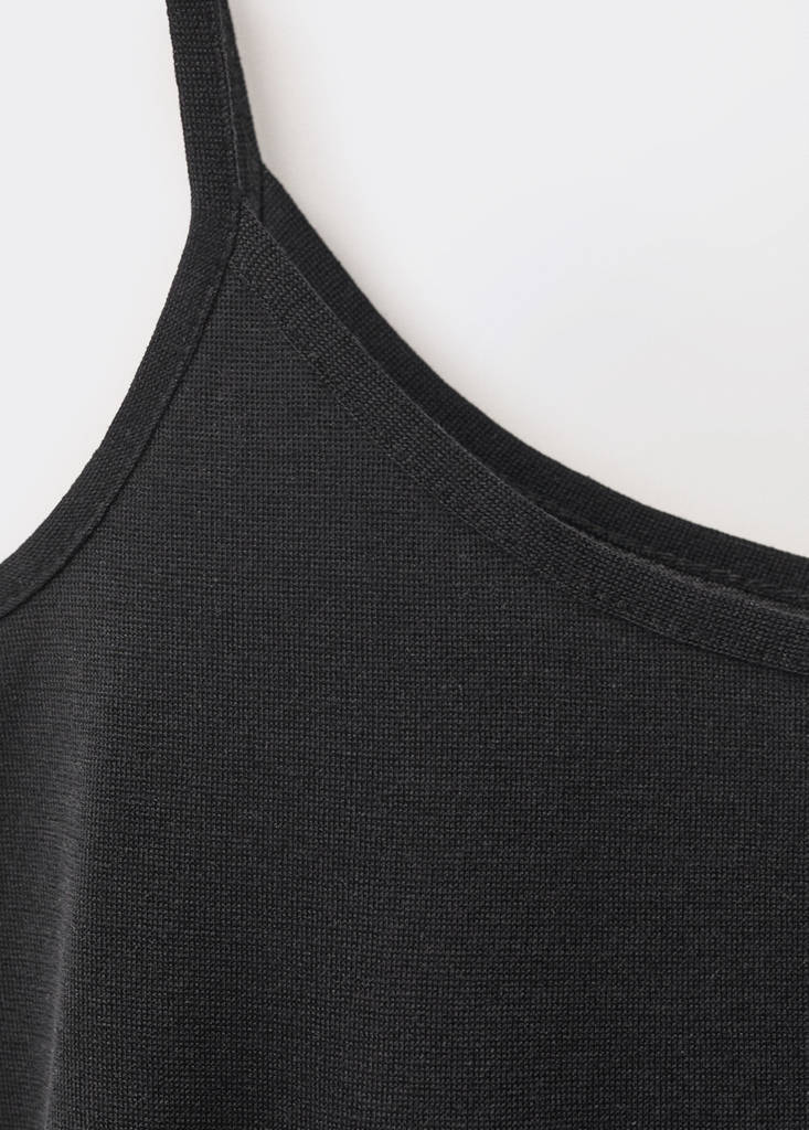 Silk top with thin straps — Black