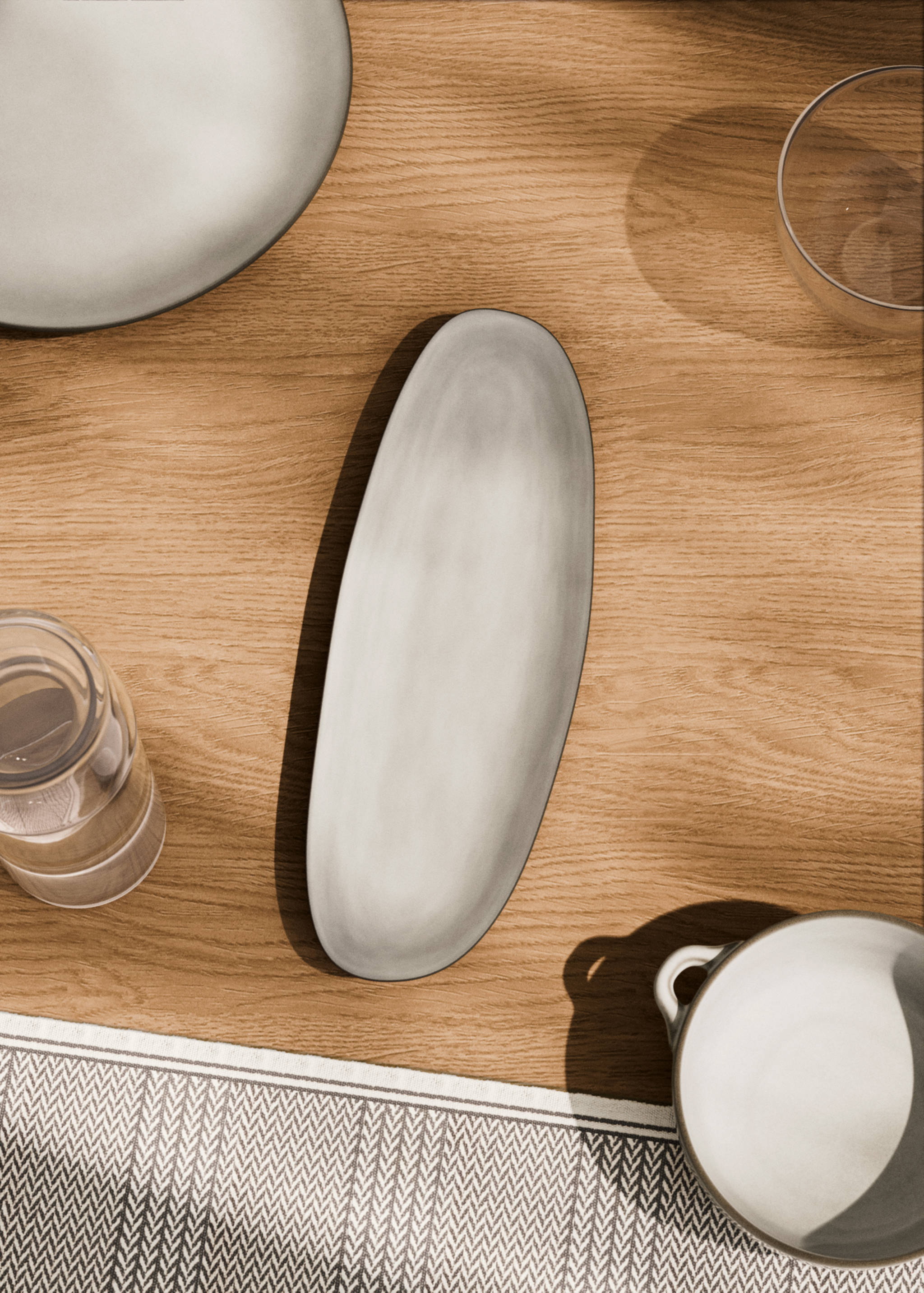 Plat en grès filet contraste - Plan général