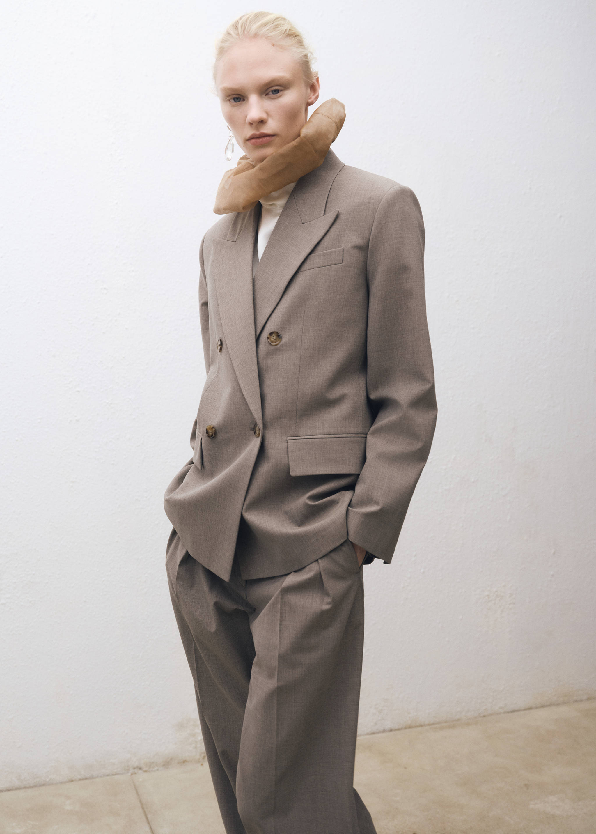 Wool-blend suit blazer - Medium plane