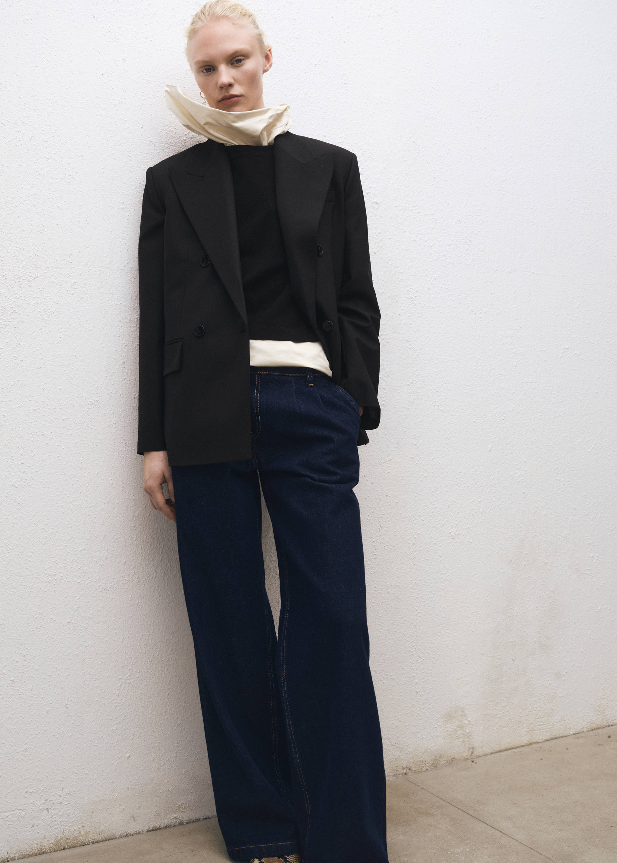 Wool-blend suit blazer - Medium plane