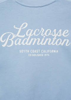 Cotton sweatshirt with printed message — Sky Blue 4