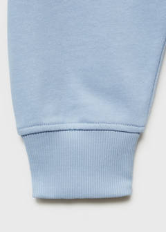Cotton sweatshirt with printed message — Sky Blue 2