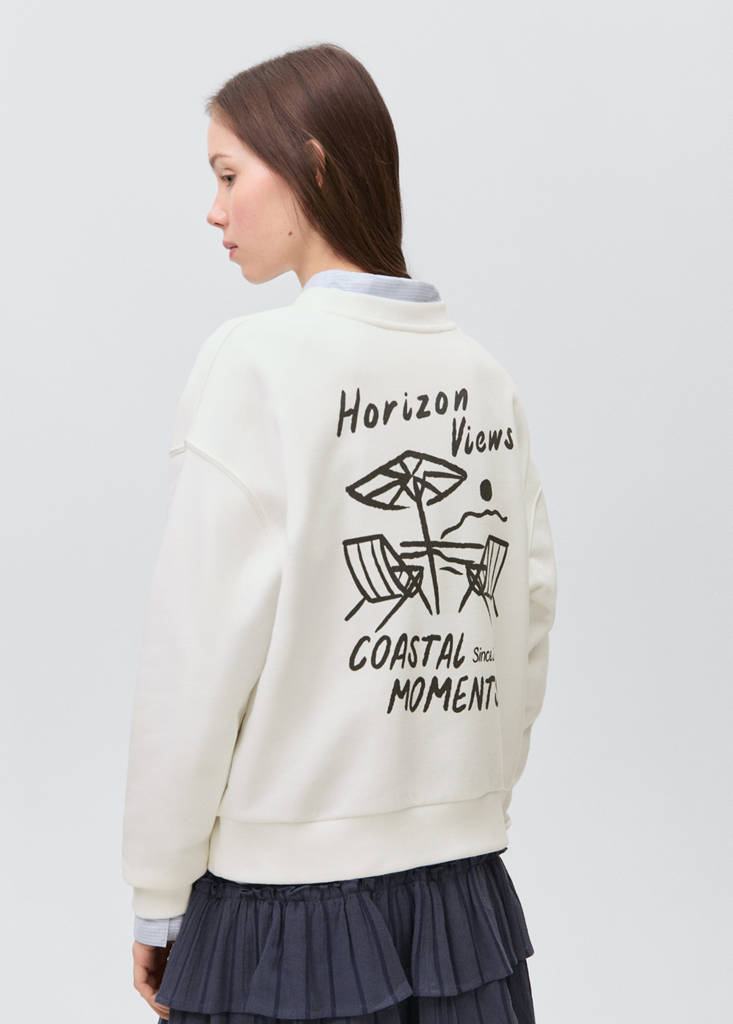 Printed cotton sweatshirt — Off White