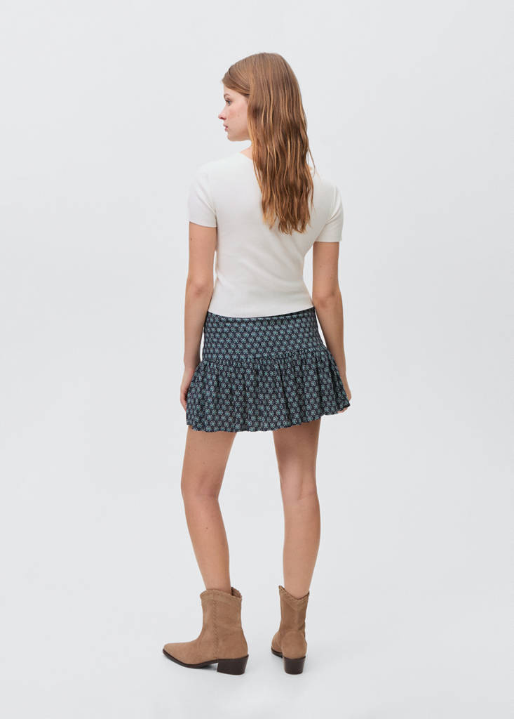 Fluted hem skirt — Dark Navy