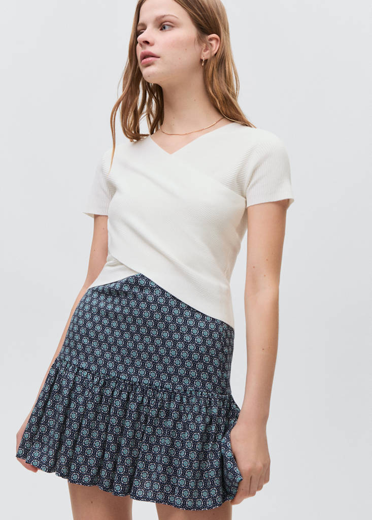 Fluted hem skirt — Dark Navy