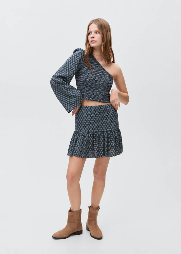 Fluted hem skirt — Dark Navy