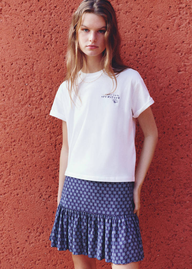 Fluted hem skirt — Dark Navy