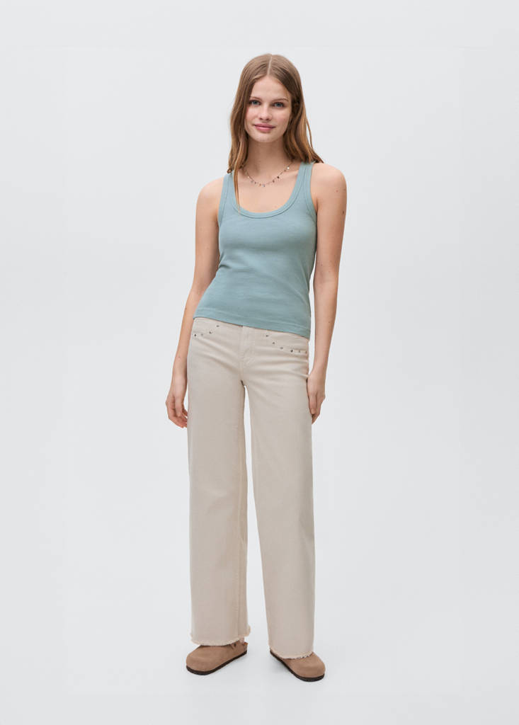 Ribbed top — Pastel Green