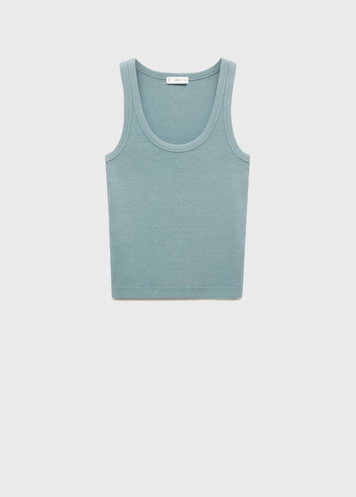 Ribbed top — Pastel Green