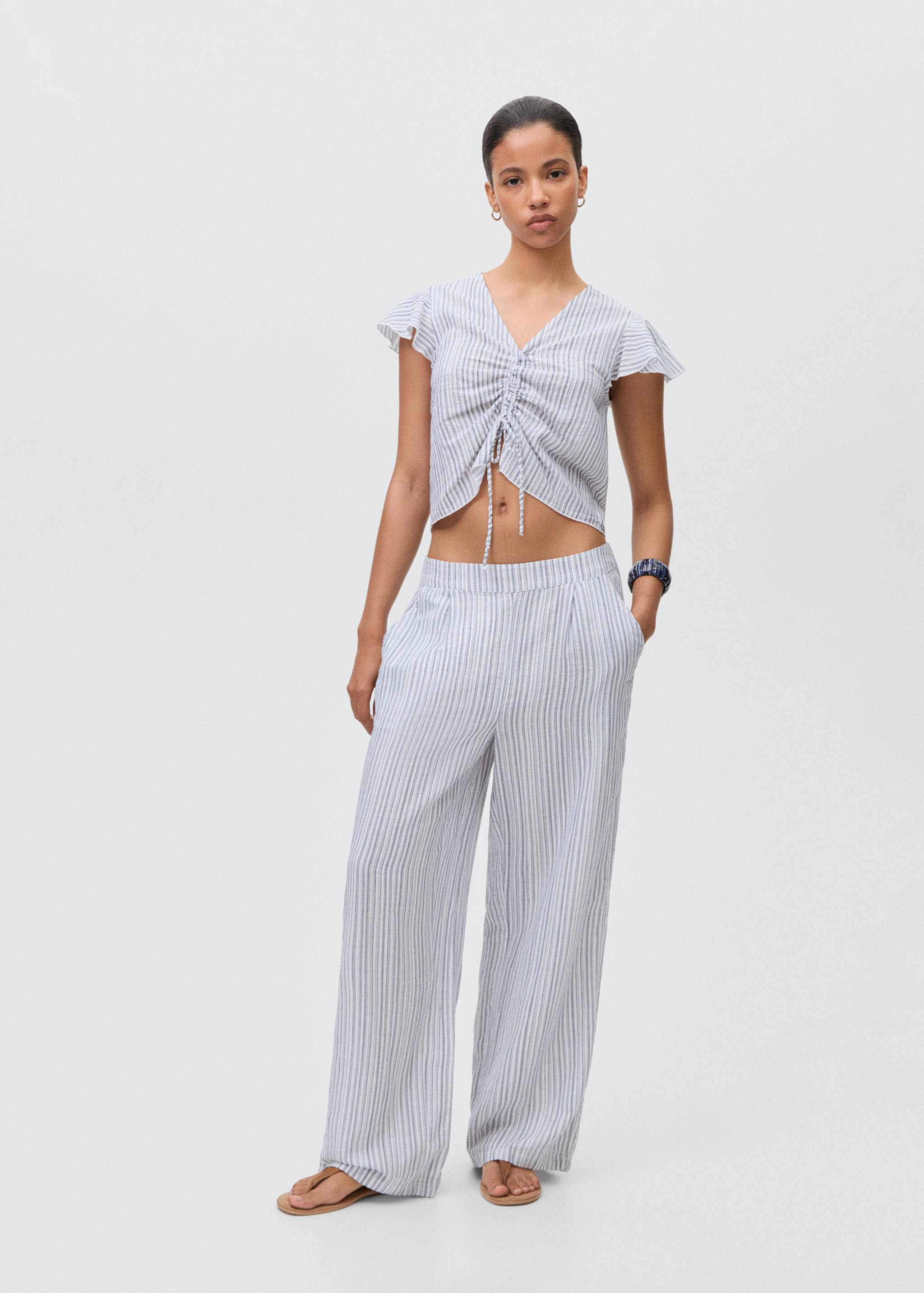 Striped cotton trousers - Details of the article 2