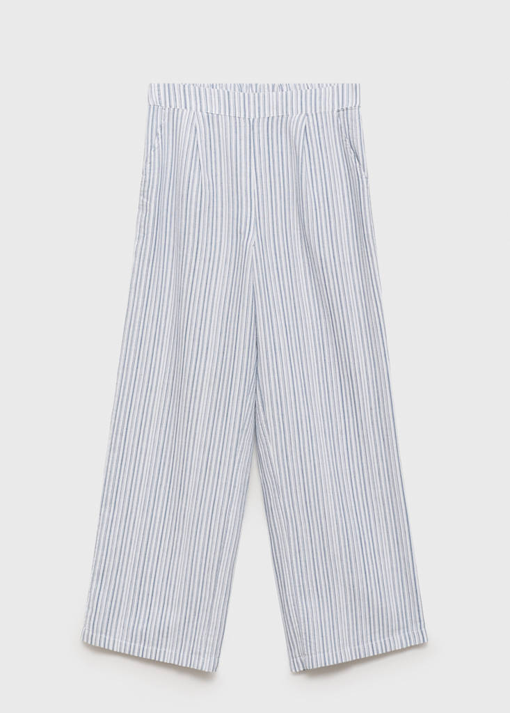 Striped cotton trousers — Sky Blue