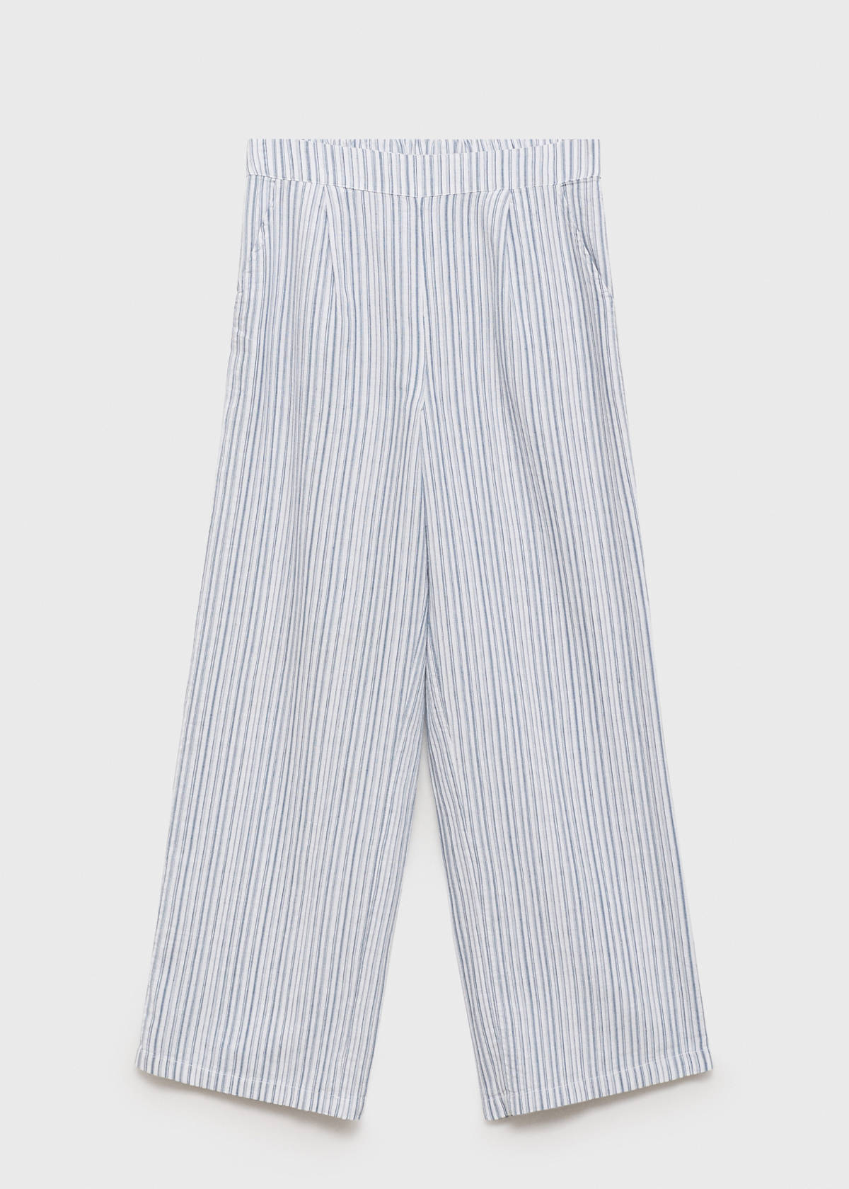 Striped cotton trousers — Sky Blue