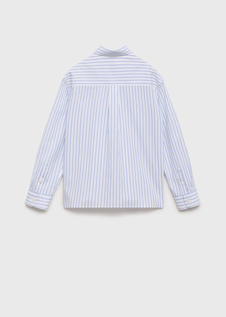 Striped cotton shirt — White
