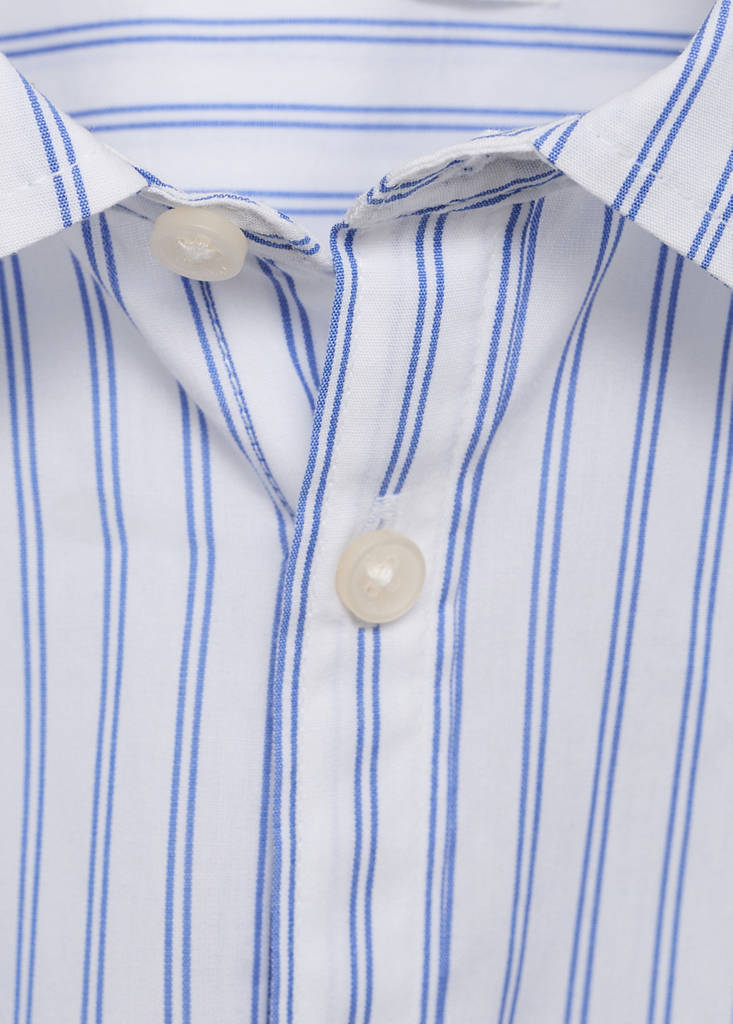 Striped cotton shirt — White