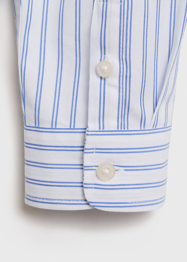Striped cotton shirt — White