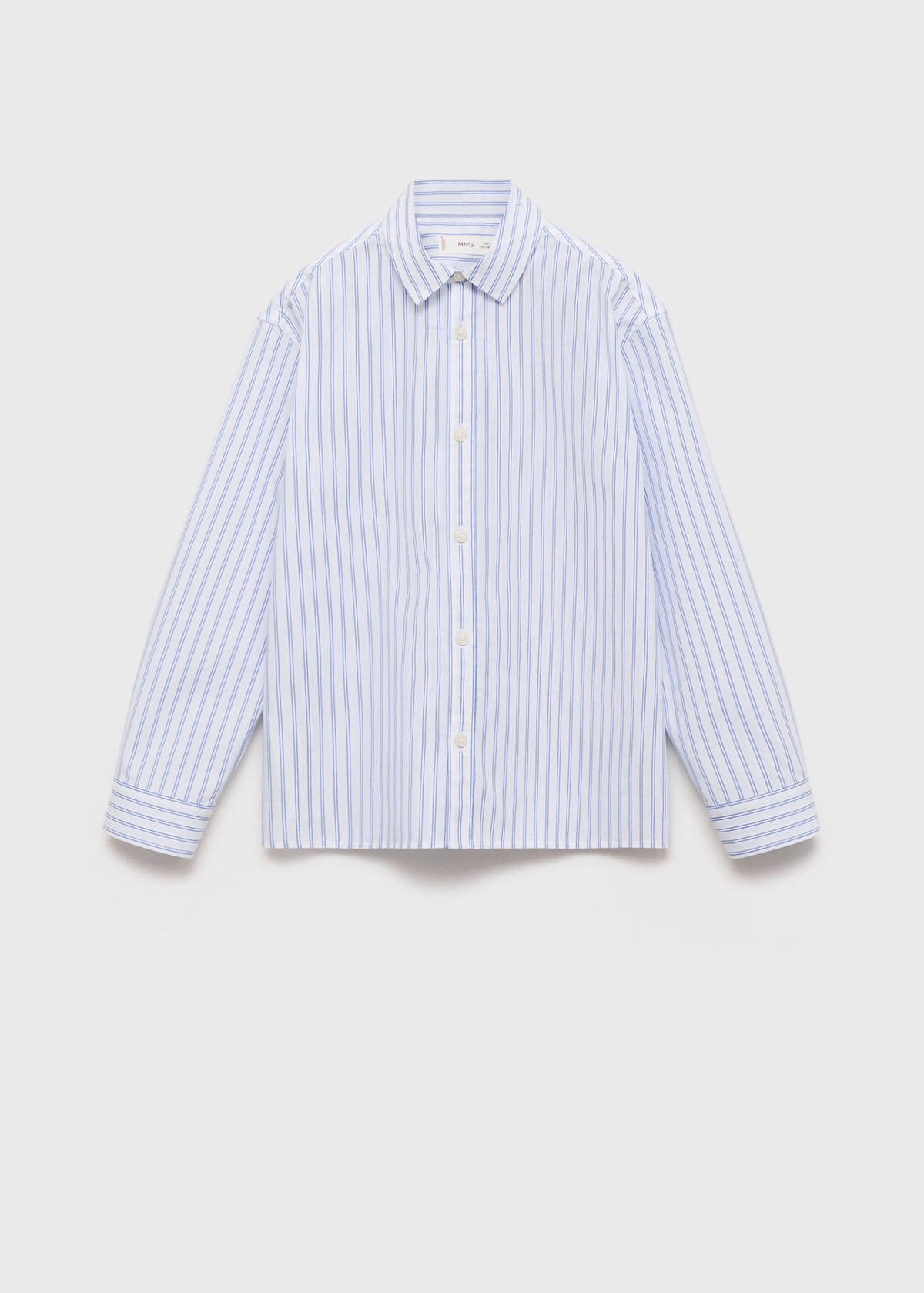 Striped cotton shirt — White