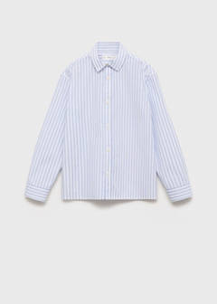 Striped cotton shirt — White 1