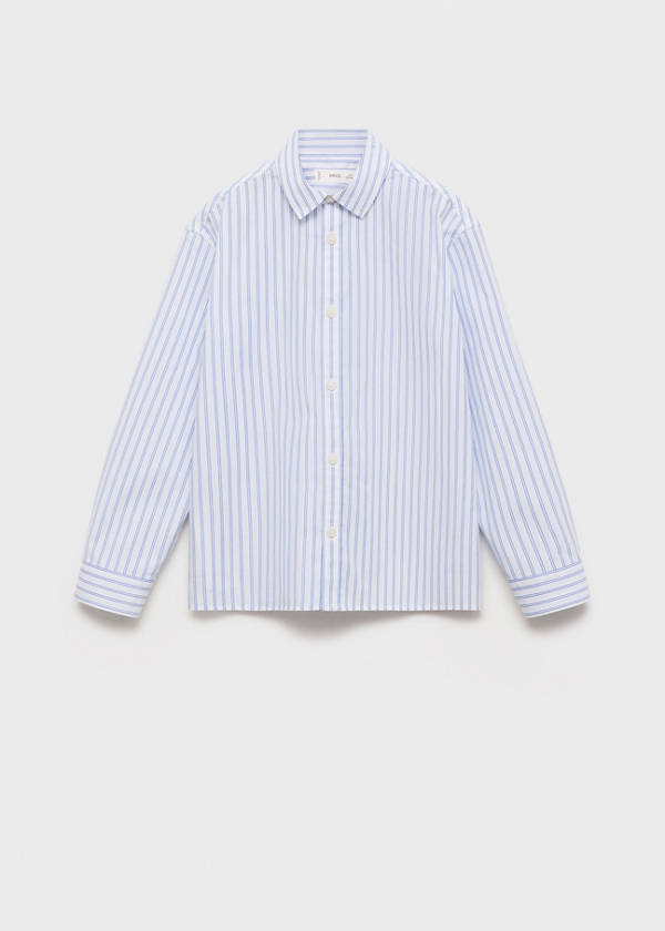 Striped cotton shirt — White