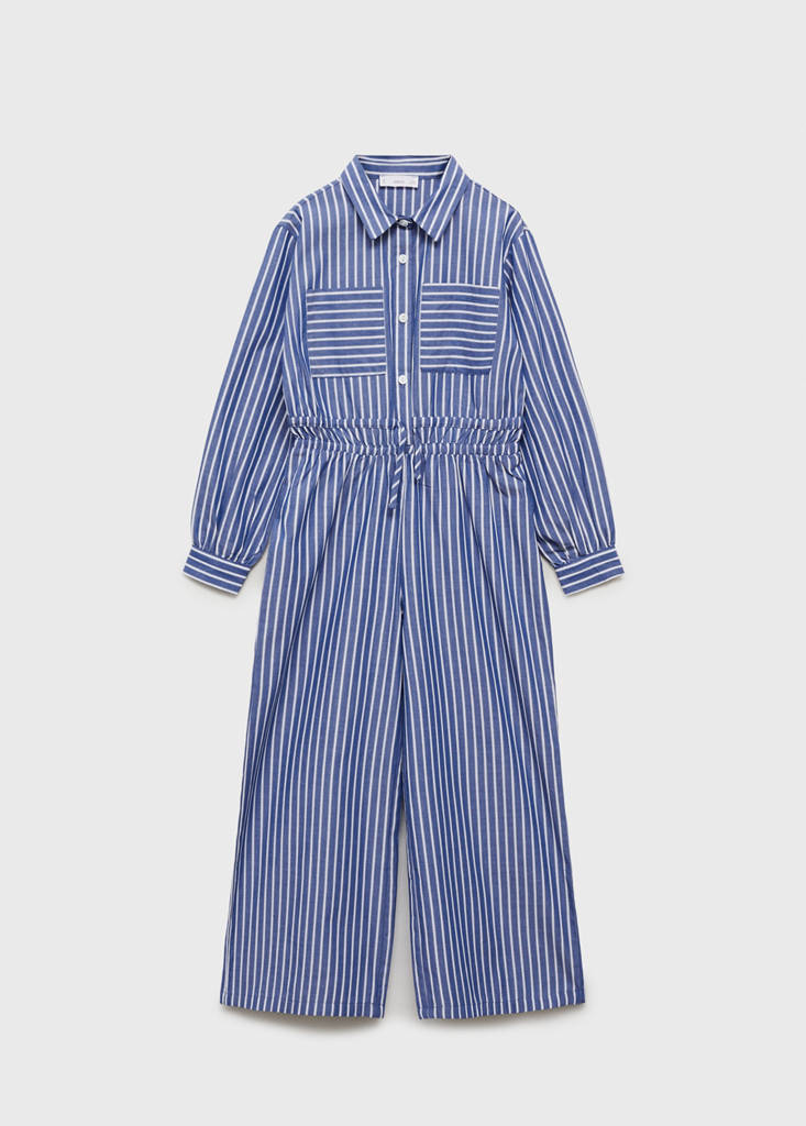 MANGO KIDS - Combinaison à rayures bleu marine foncé - 10 - Fille