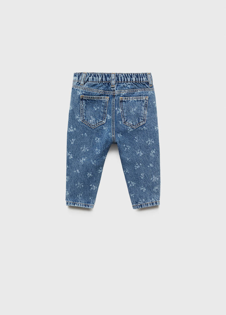 Printed straight jeans — Medium Blue