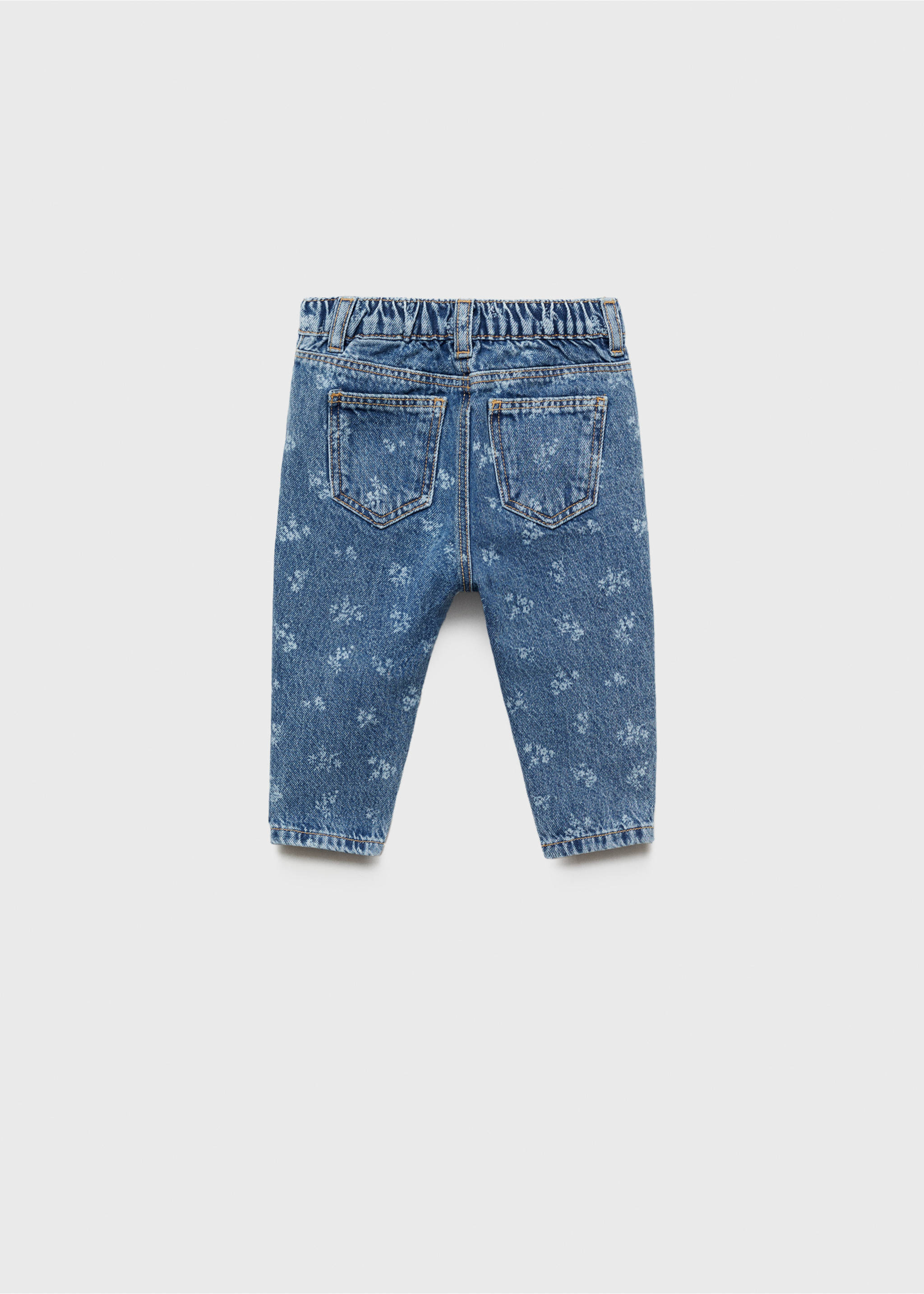 Jeans rectos estampados - Reverso del artículo, Azul medio. Ref: 87064798-00.