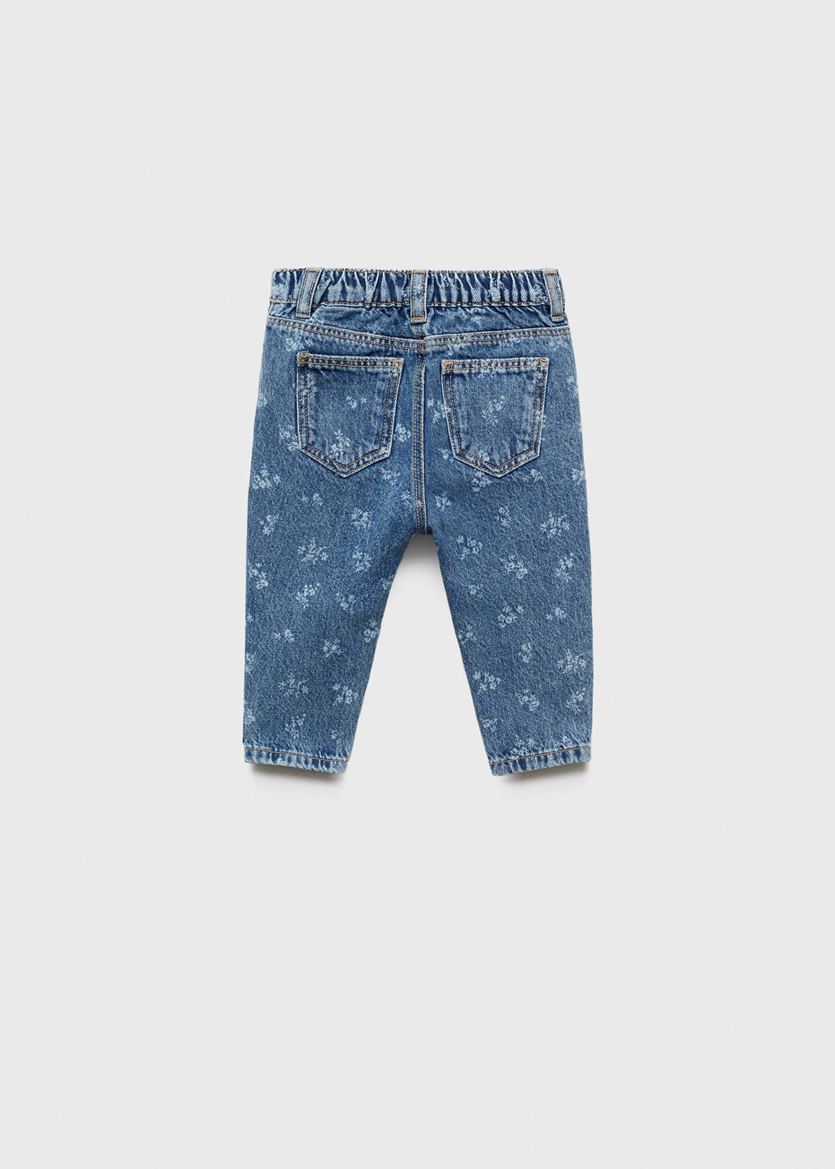 Printed straight jeans — Medium Blue