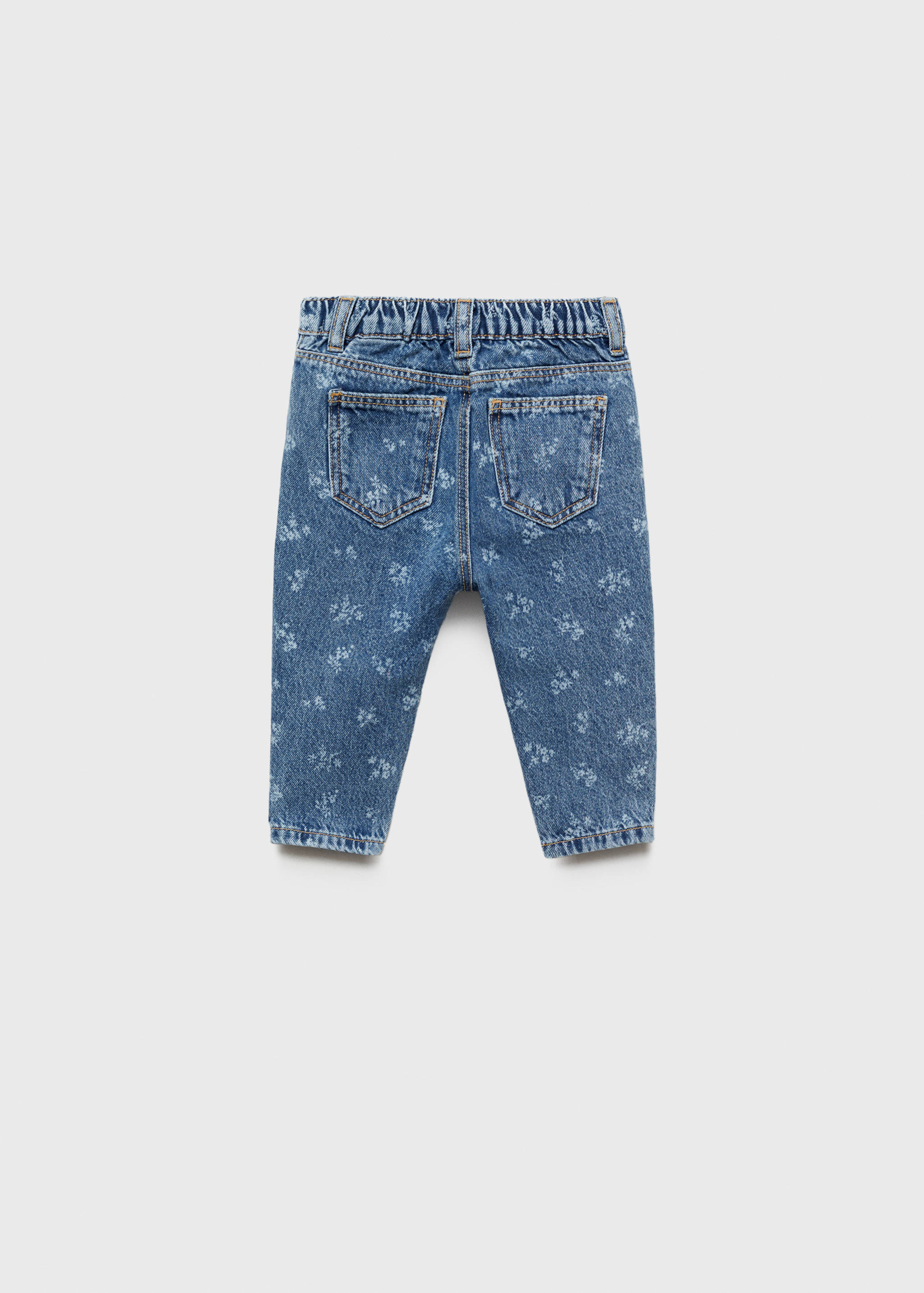 Printed straight jeans - Reverse of the article