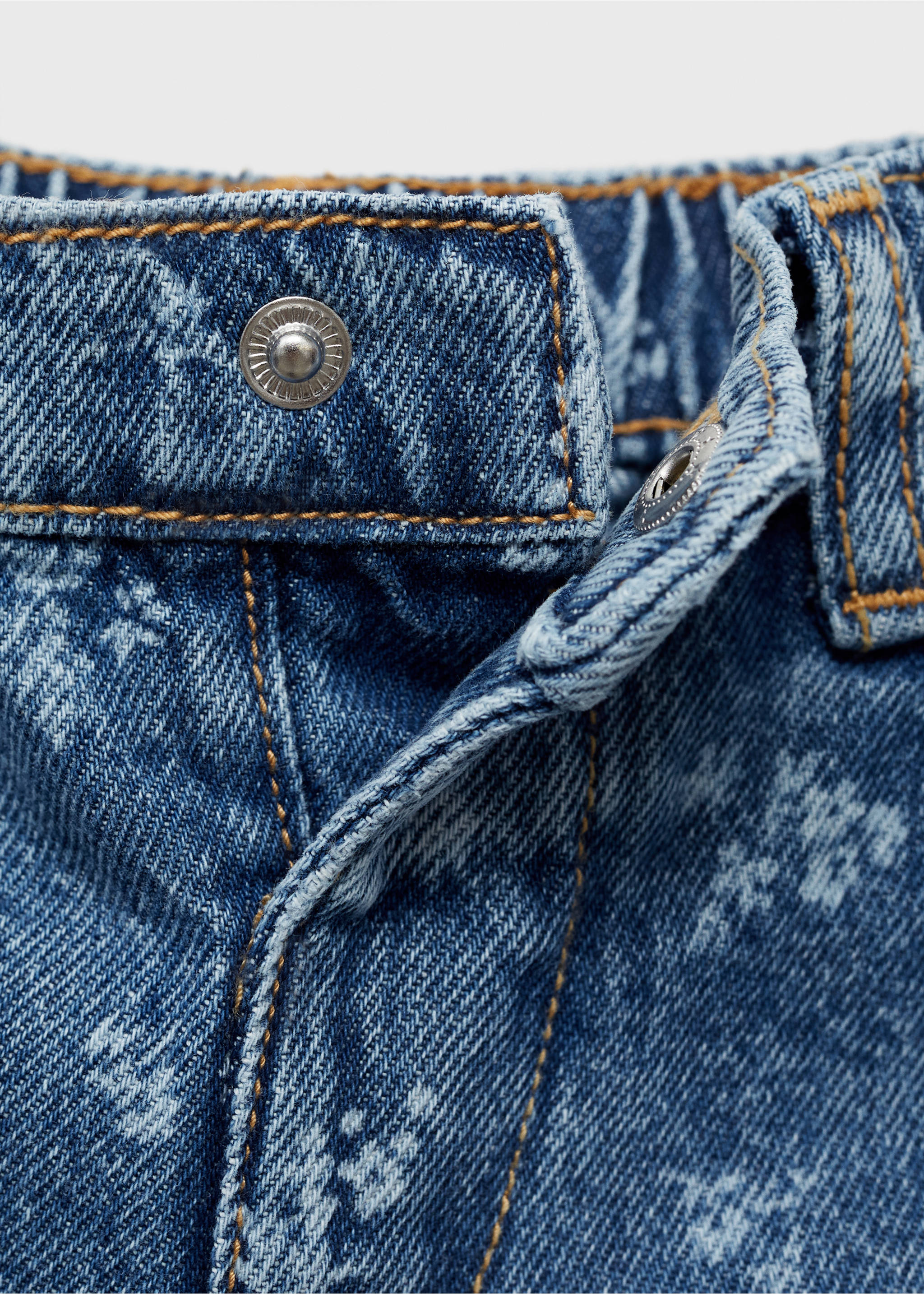 Jeans rectos estampados - Detalle del artículo 8, Azul medio. Ref: 87064798-00.