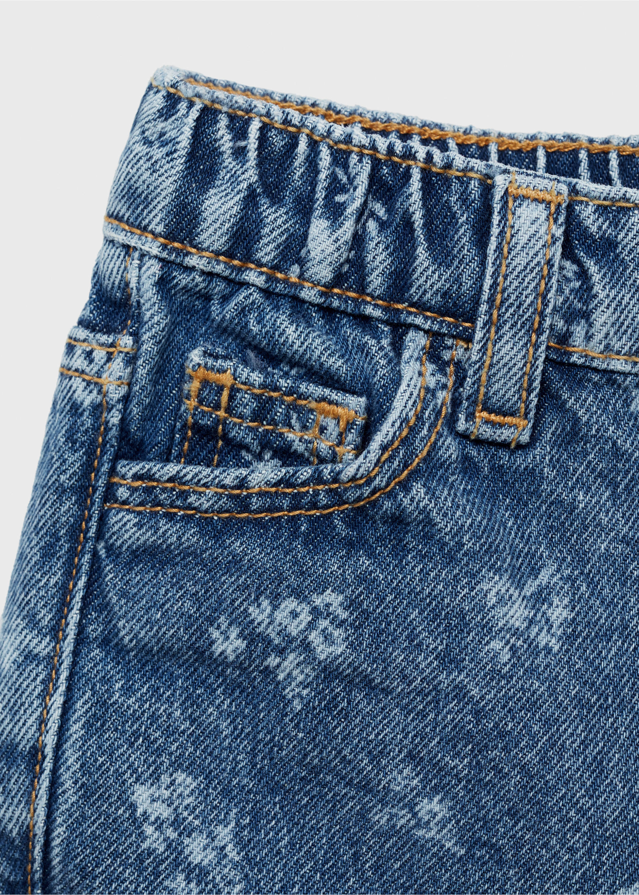 Jeans rectos estampados - Detalle del artículo 0, Azul medio. Ref: 87064798-00.