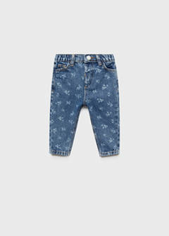 Printed straight jeans — Medium Blue 2