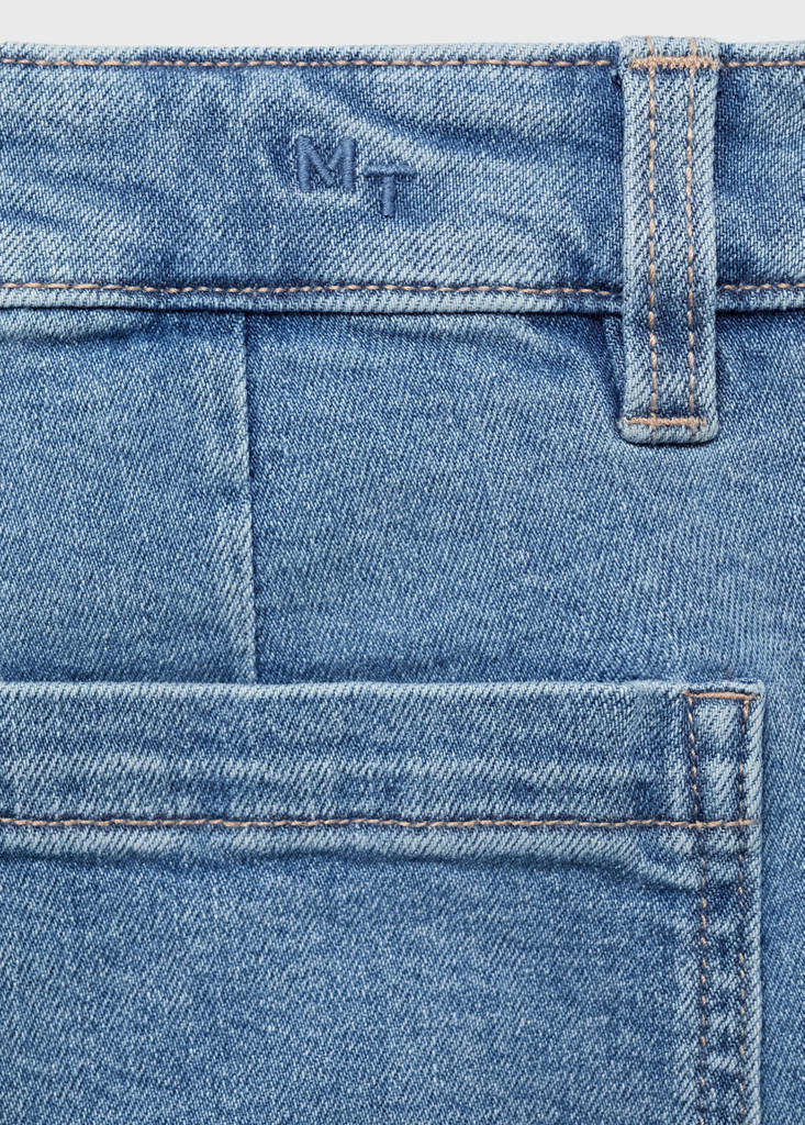 Straight-fit denim shorts — Medium Blue