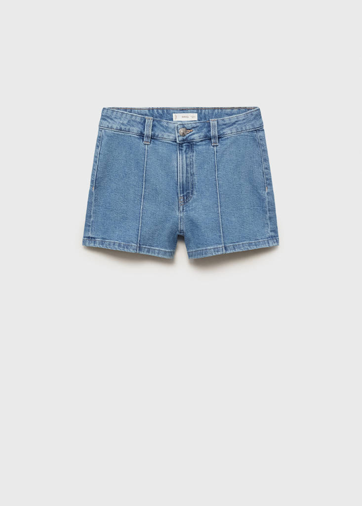 Straight-fit denim shorts — Medium Blue