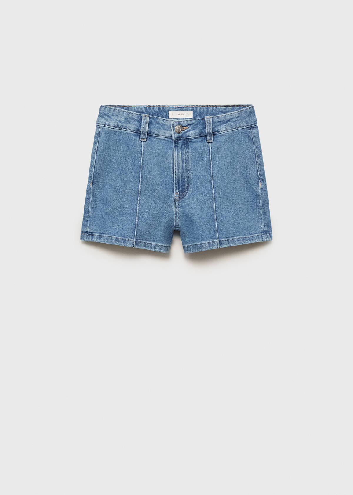 Straight-fit denim shorts — Medium Blue