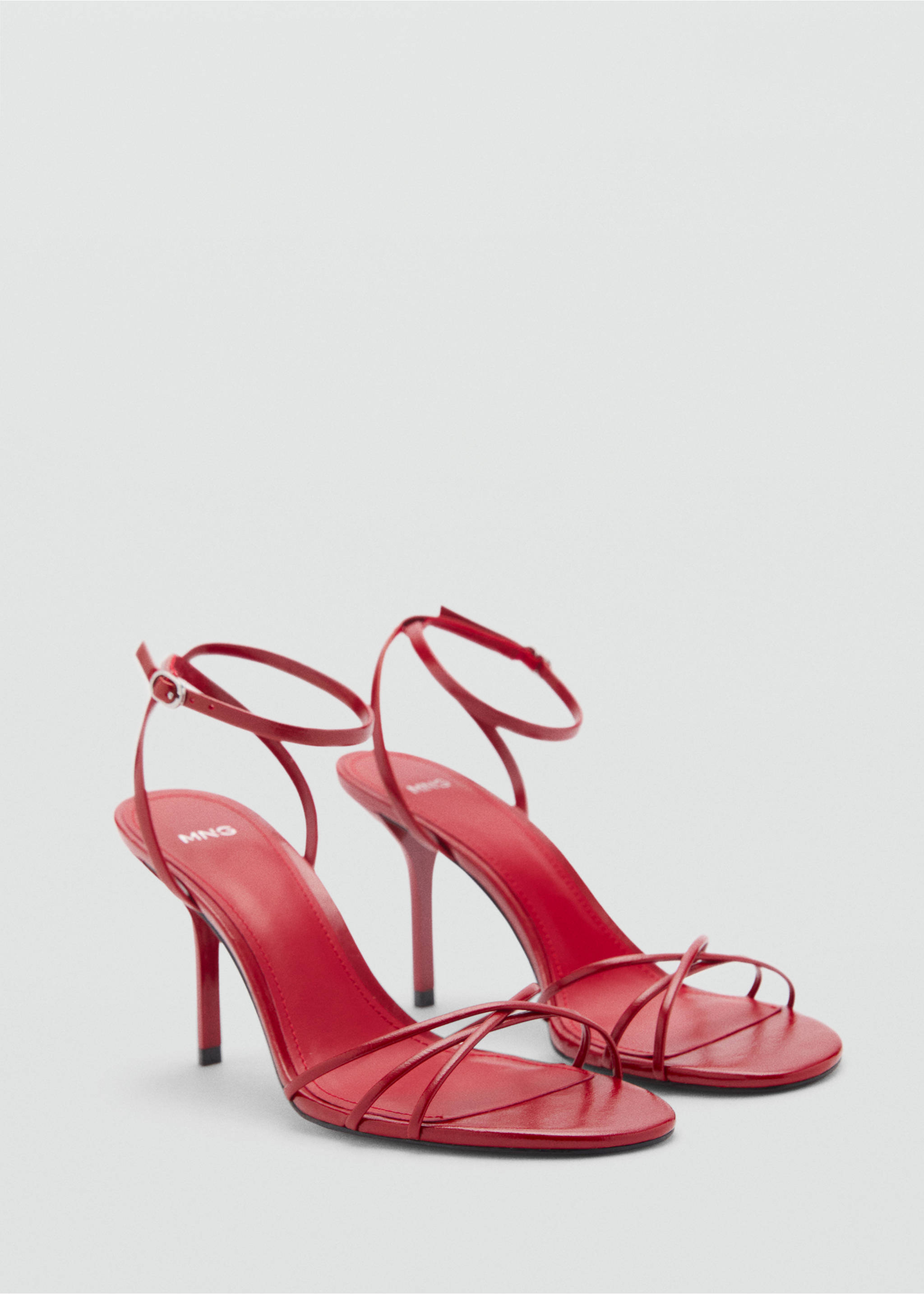 Strappy heeled sandals - Medium plane, Red. Ref: 87064805-00.