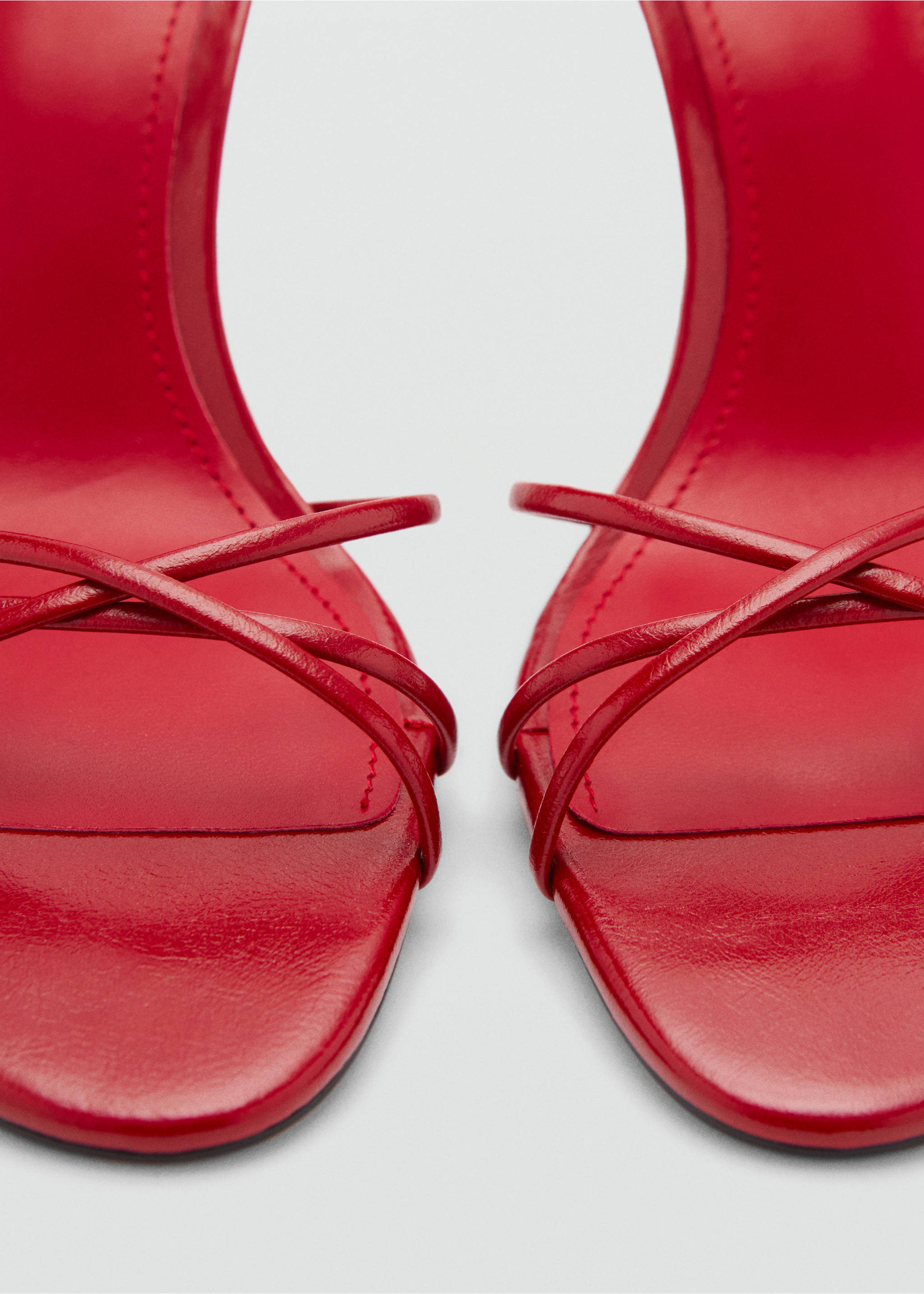 Strappy heeled sandals - Details of the article 1, Red. Ref: 87064805-00.