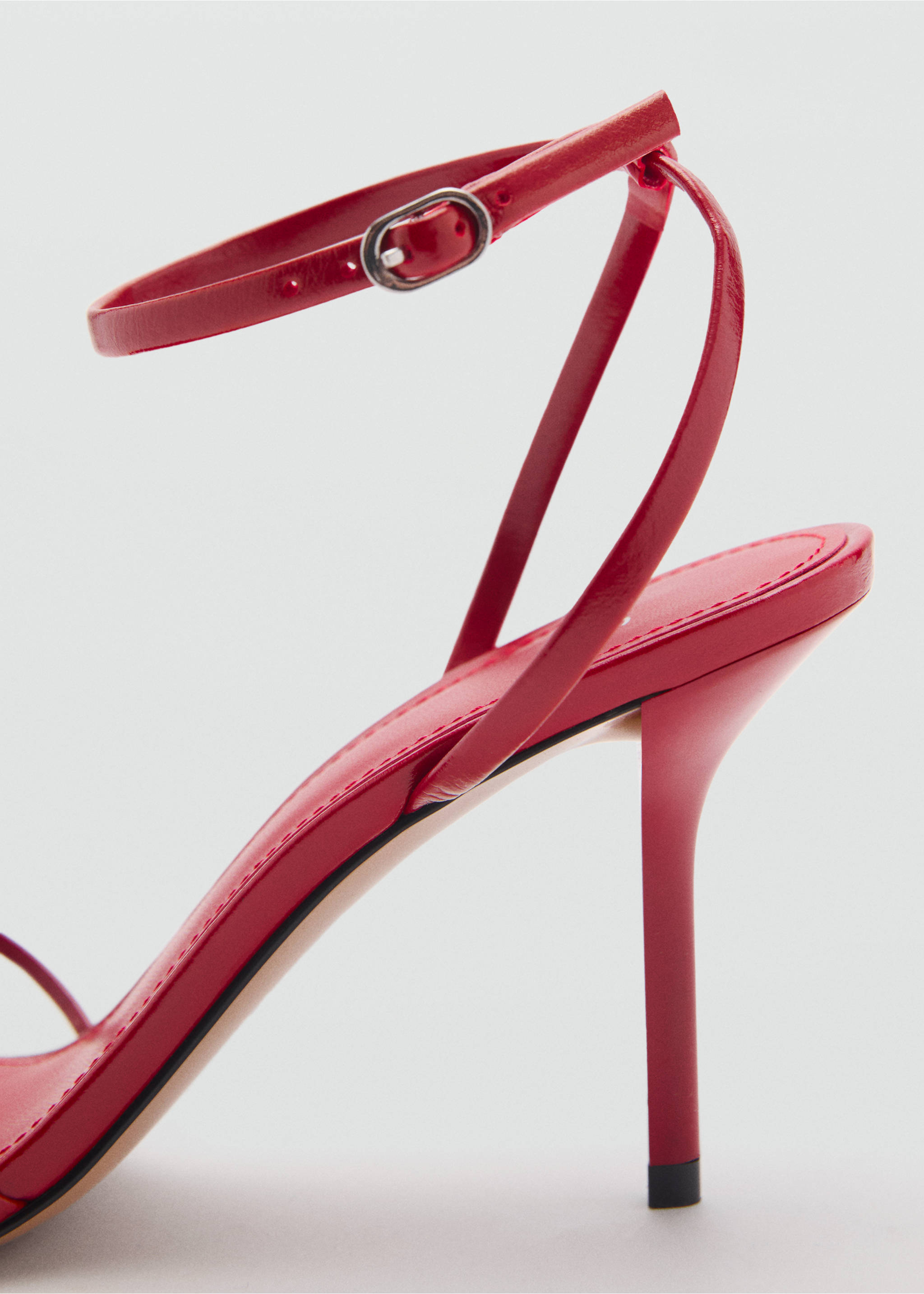 Strappy heeled sandals - Details of the article 2, Red. Ref: 87064805-00.