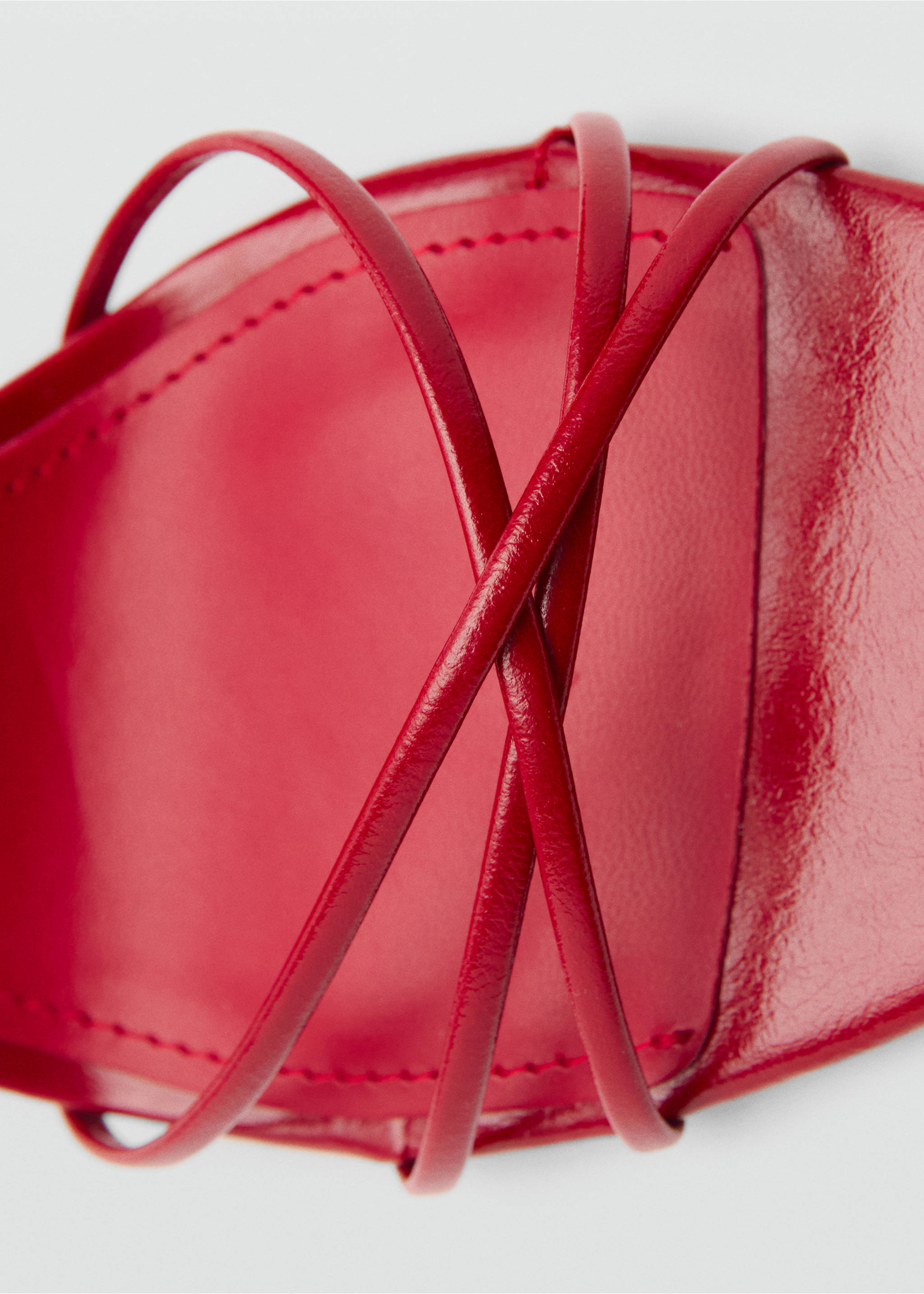 Strappy heeled sandals - Details of the article 3, Red. Ref: 87064805-00.