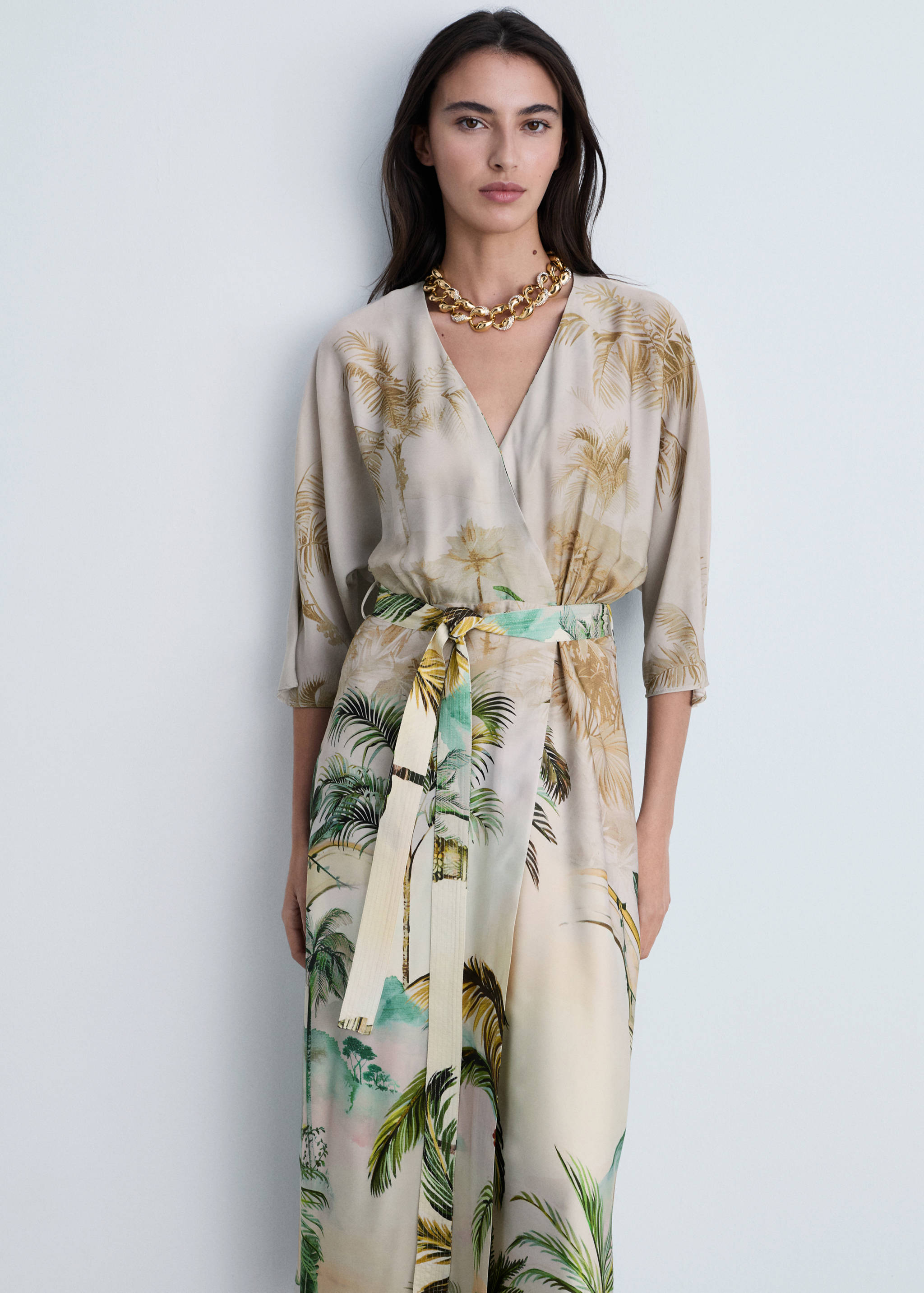 Crossover tropical dress - Medium plane