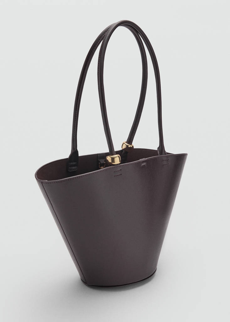 Shopper bag with metallic detail — Chocolate