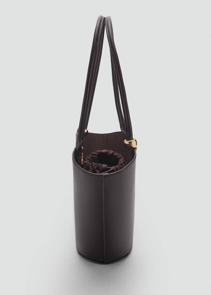 Shopper bag with metallic detail — Chocolate
