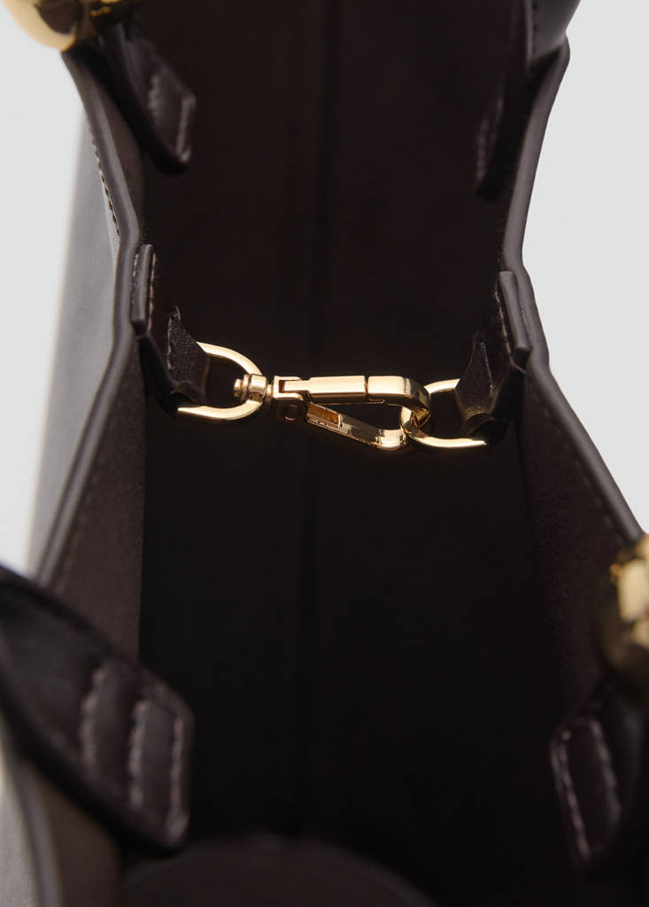 Shopper bag with metallic detail — Chocolate