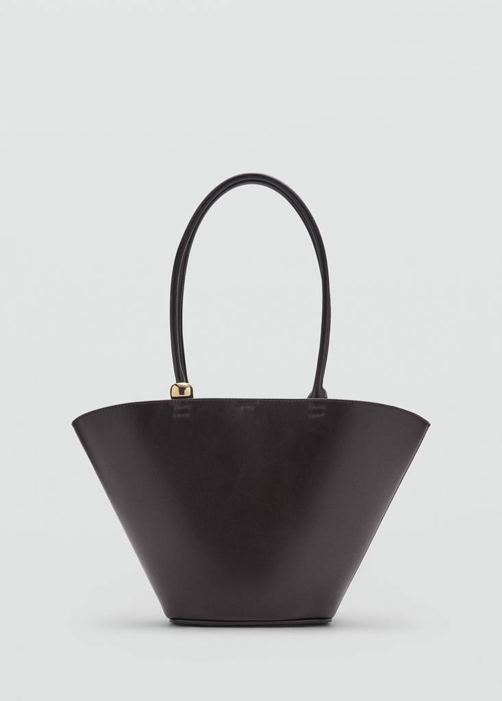 Shopper bag with metallic detail — Chocolate