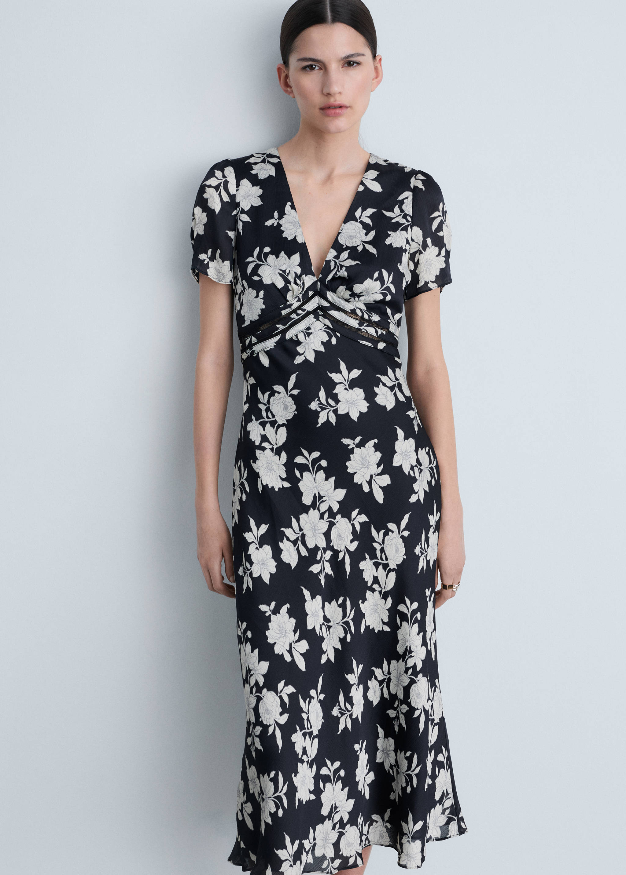 Floral-print flared dress - Medium plane