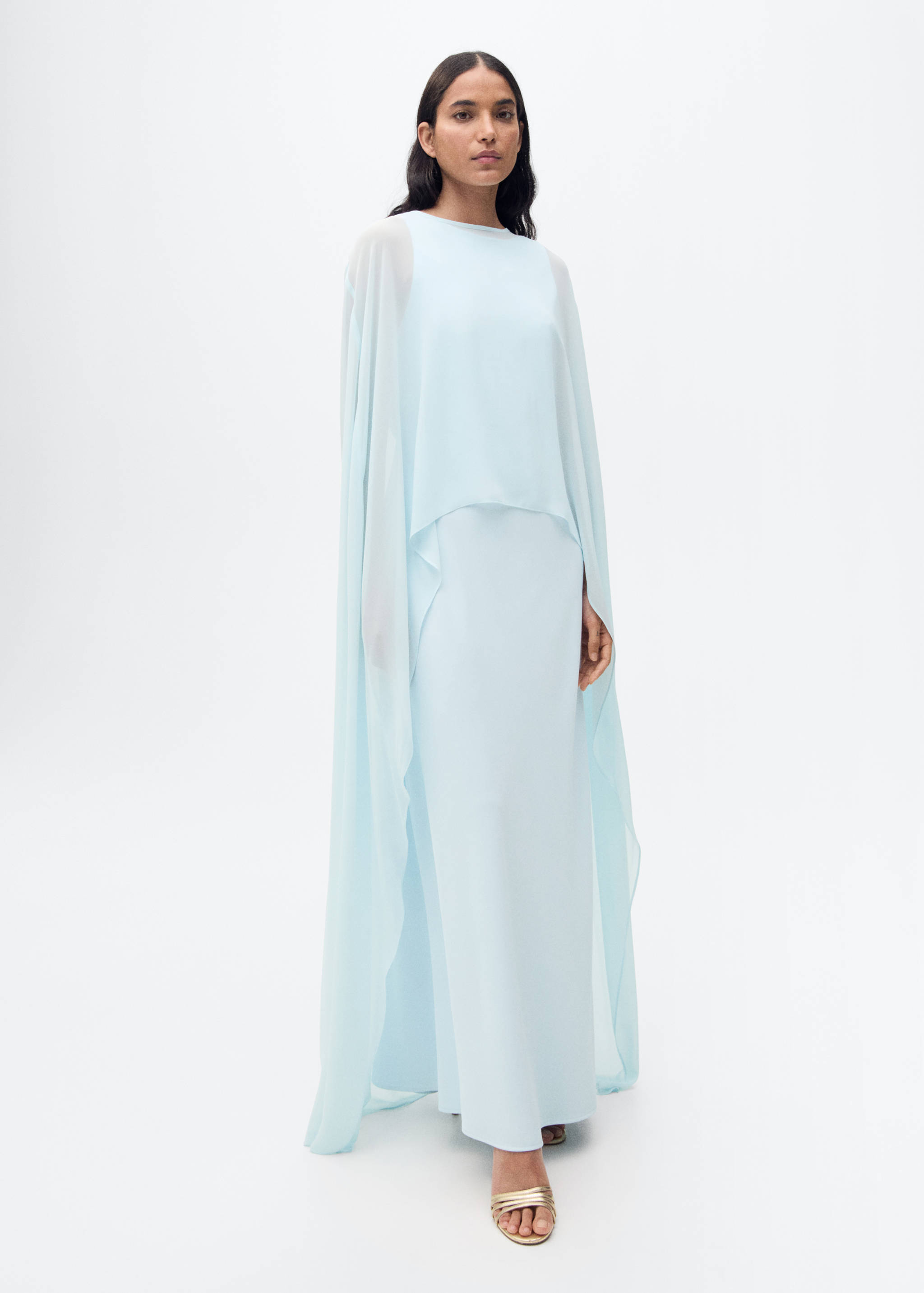 Long semi-transparent cape - General plane