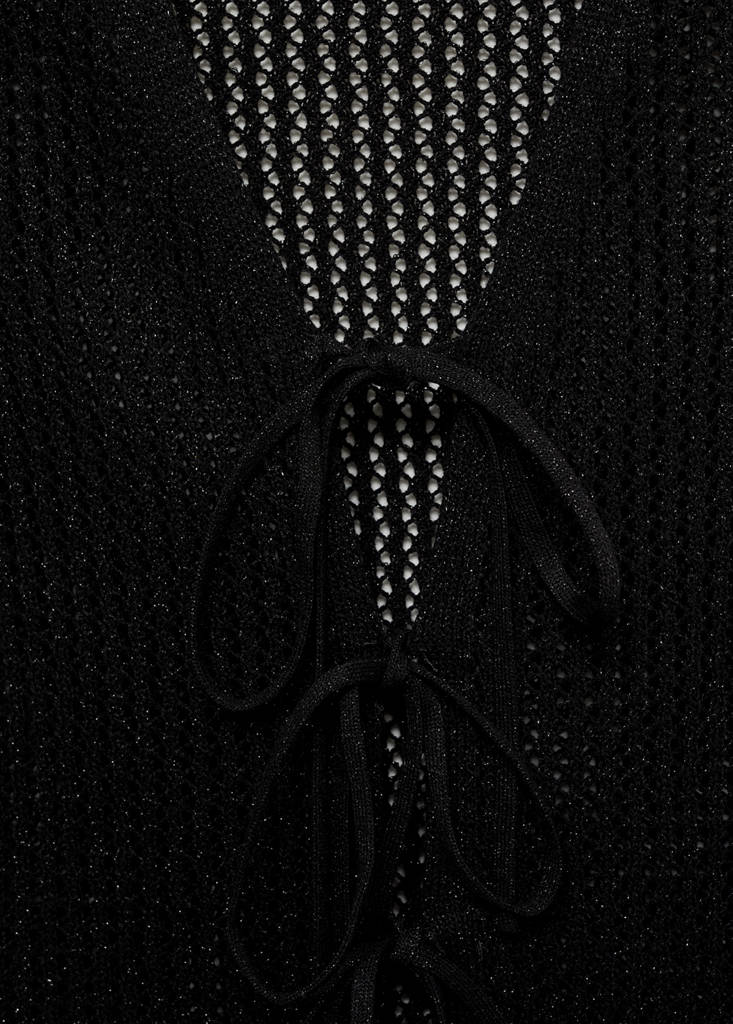 Openwork knitted waistcoat — Black