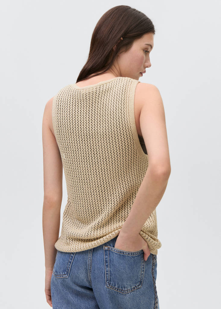 Openwork knitted waistcoat — Gold