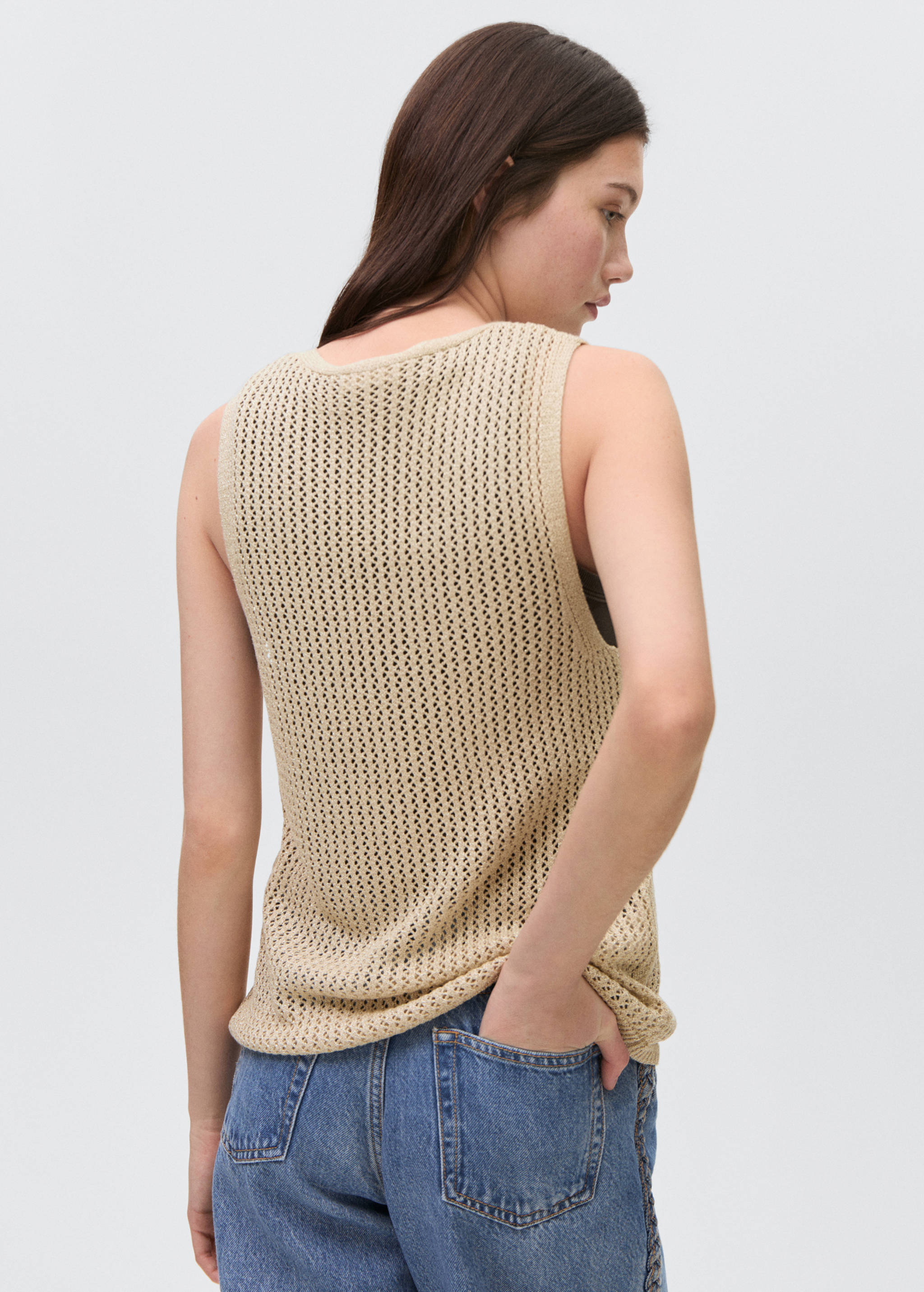 Gilet maille ajourée - Verso de l’article